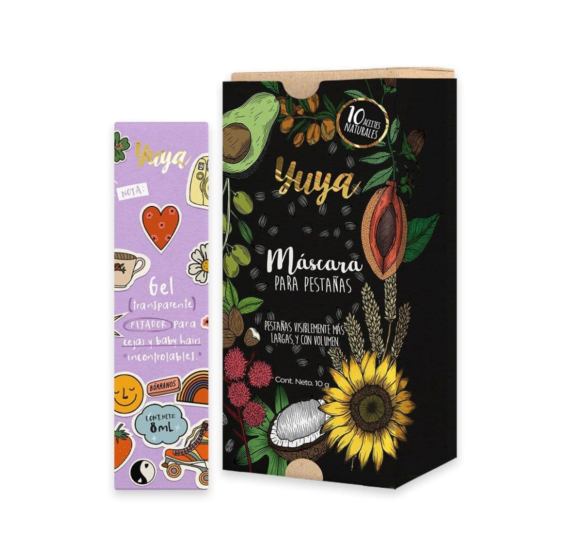 PACK máscara de pestañas 10 aceites + Gel Fijador de cejas